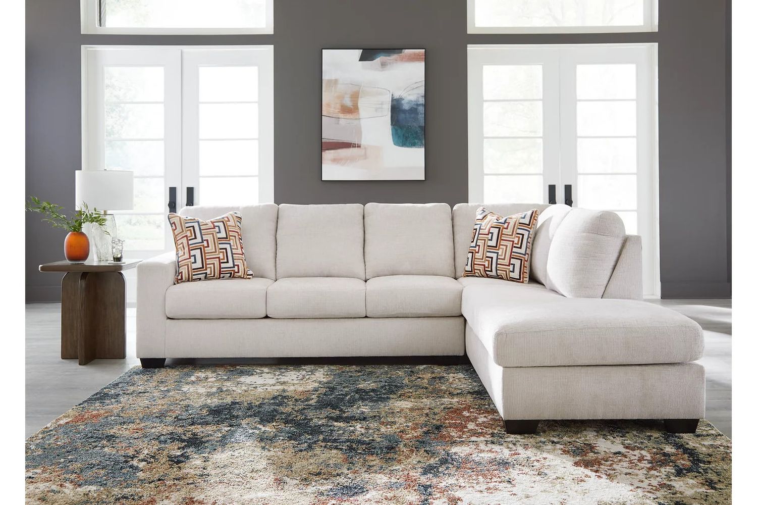 Aviemore 2-Piece Sectional With RAF Chaise In Stone 24305S2