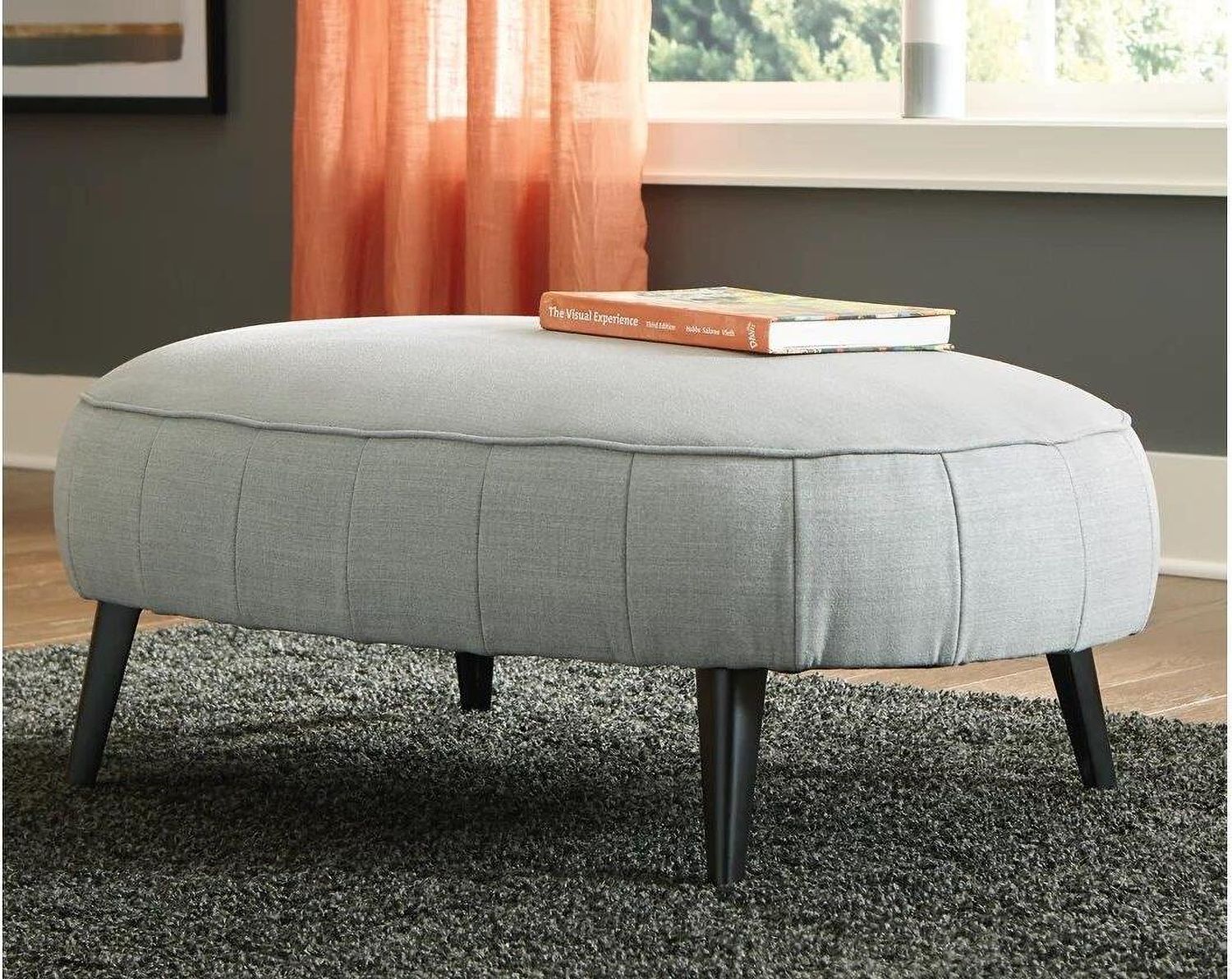 Hollyann Oversized Accent Ottoman In Gray 2440208