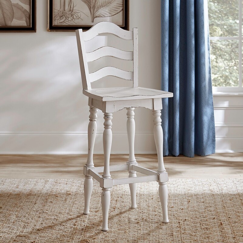 Magnolia Manor Ladderback Swivel Bar Stool 244B200330