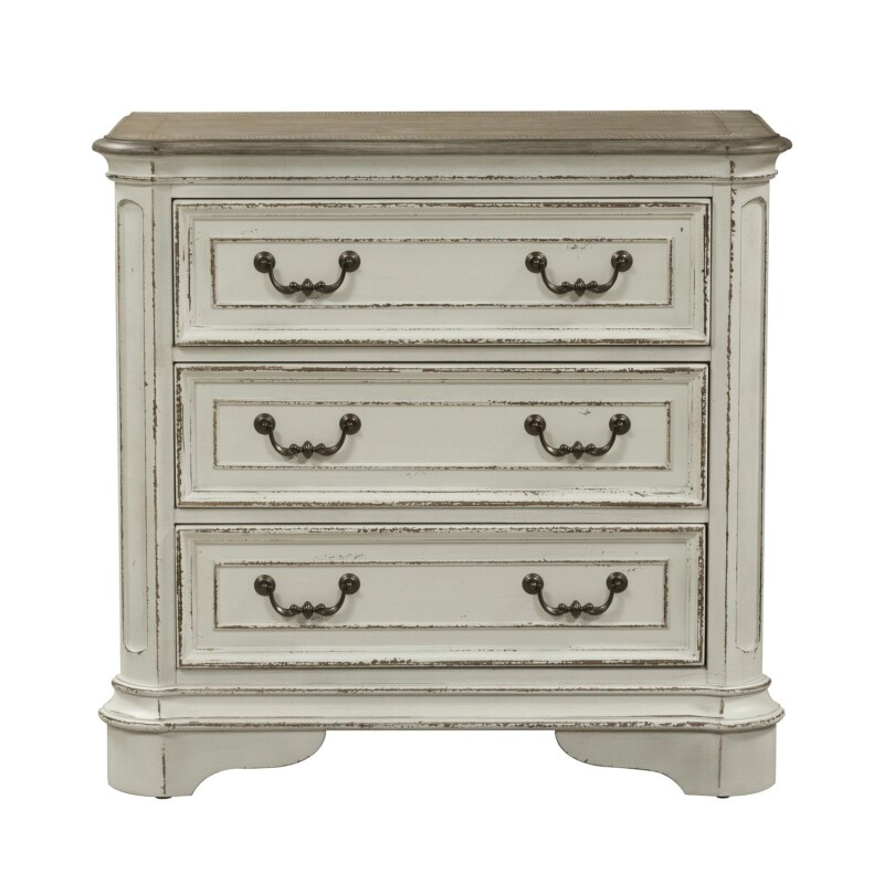 Magnolia Manor 3 Drawer Bedside Chest w/ Charging Station 244BR64
