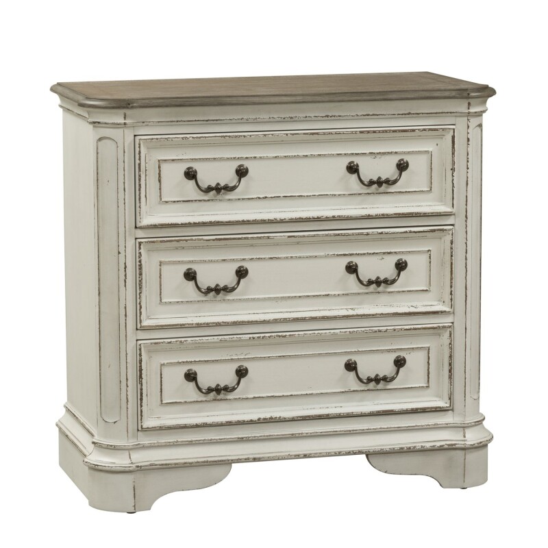 Magnolia Manor 3 Drawer Bedside Chest w/ Charging Station 244BR64