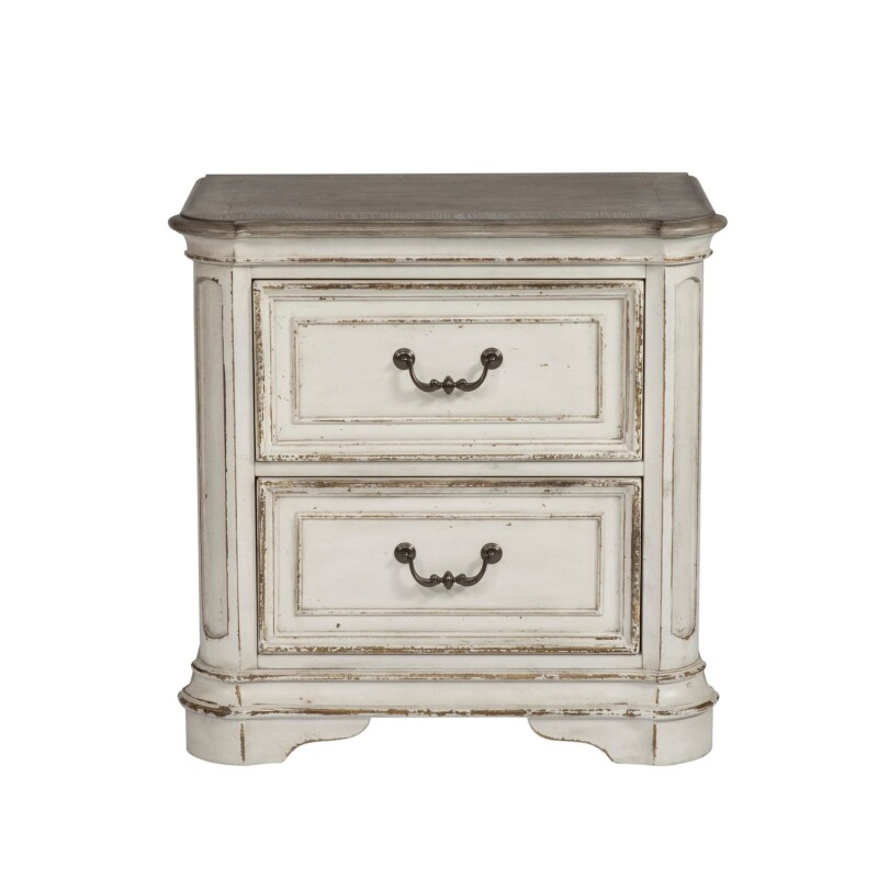 Magnolia Manor King California Upholstered Bed, Dresser & Mirror, Chest, Night Stand 244BRCKUBDMCN