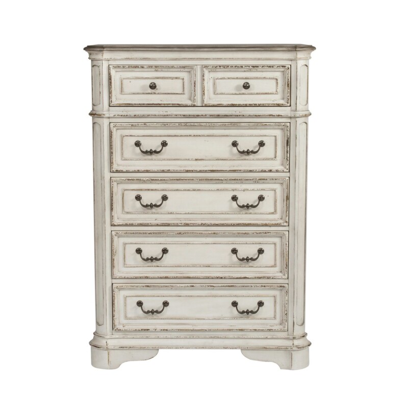 Magnolia Manor King California Upholstered Sleigh Bed, Dresser & Mirror, Chest, Night Stand 244BRCKUSLDMCN