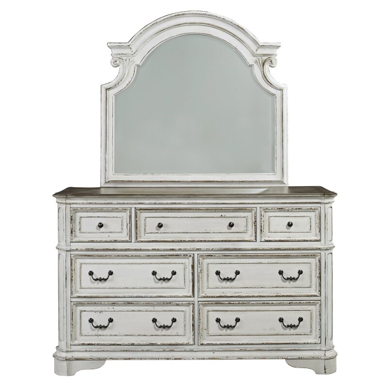 Magnolia Manor King California Panel Bed, Dresser & Mirror, Chest 244BRCPBDMC