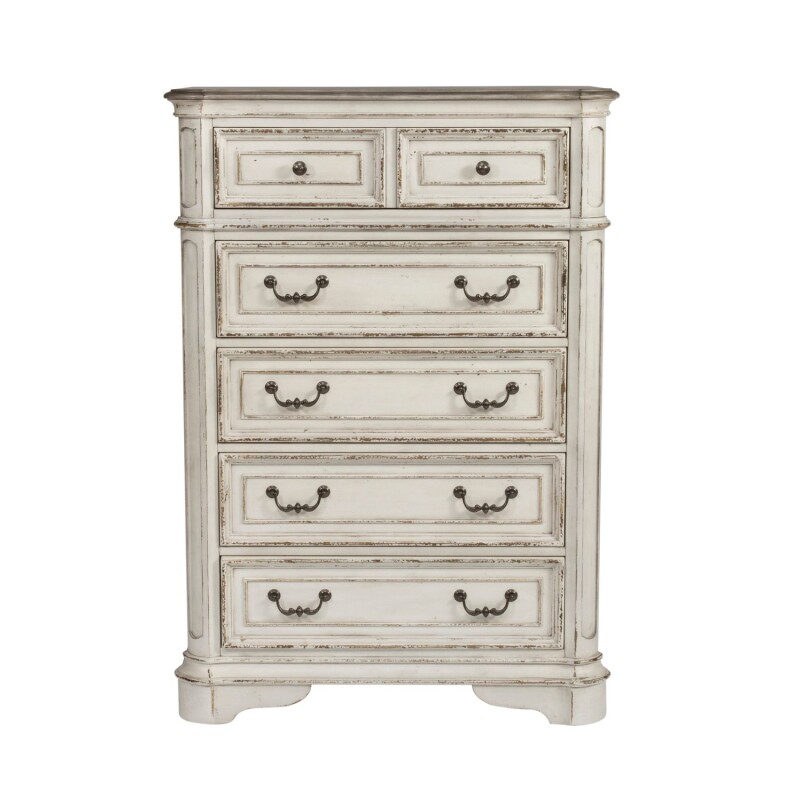 Magnolia Manor King Uph Bed, Dresser & Mirror, Chest, Night Stand 244BRKUBDMCN