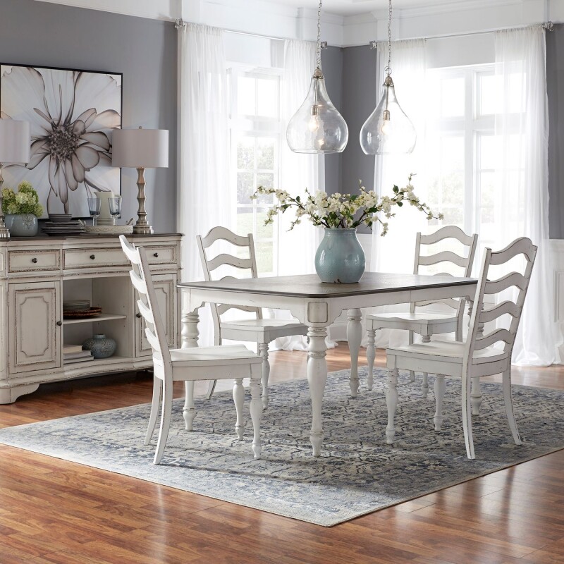 Magnolia Manor 5 Piece Leg Table Set 244CD5LTS
