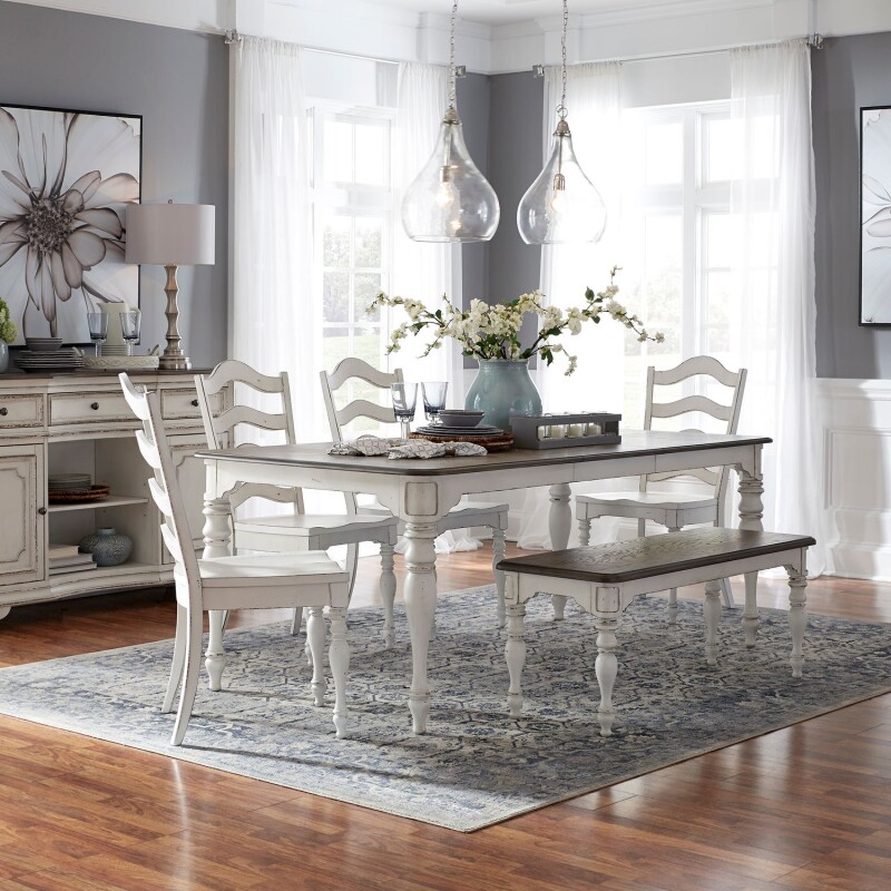 Magnolia Manor 6 Piece Leg Table Set 244CD6LTS
