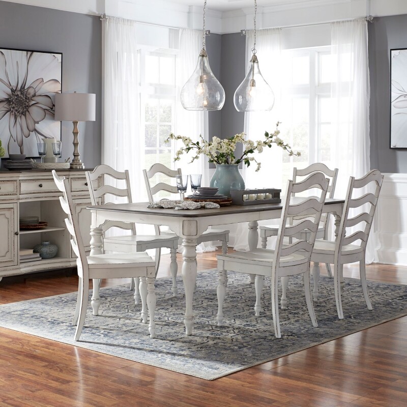 Magnolia Manor 7 Piece Leg Table Set 244CD7LGS
