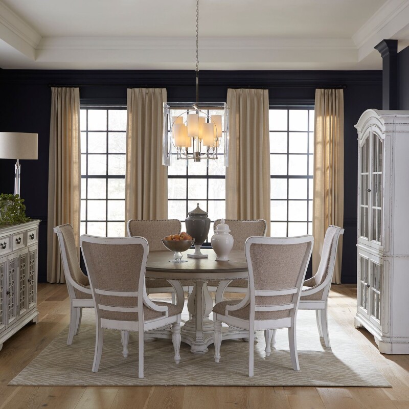 Magnolia Manor 7 Piece Round Ped Table Set 244DR7RPS