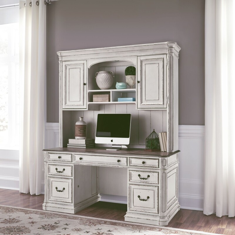 Magnolia Manor Jr Executive Credenza Hutch 244HO132