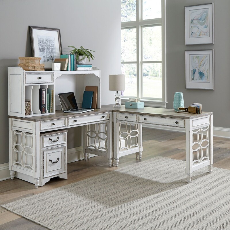 Magnolia Manor L Shaped Desk Set 244HOJLSLD