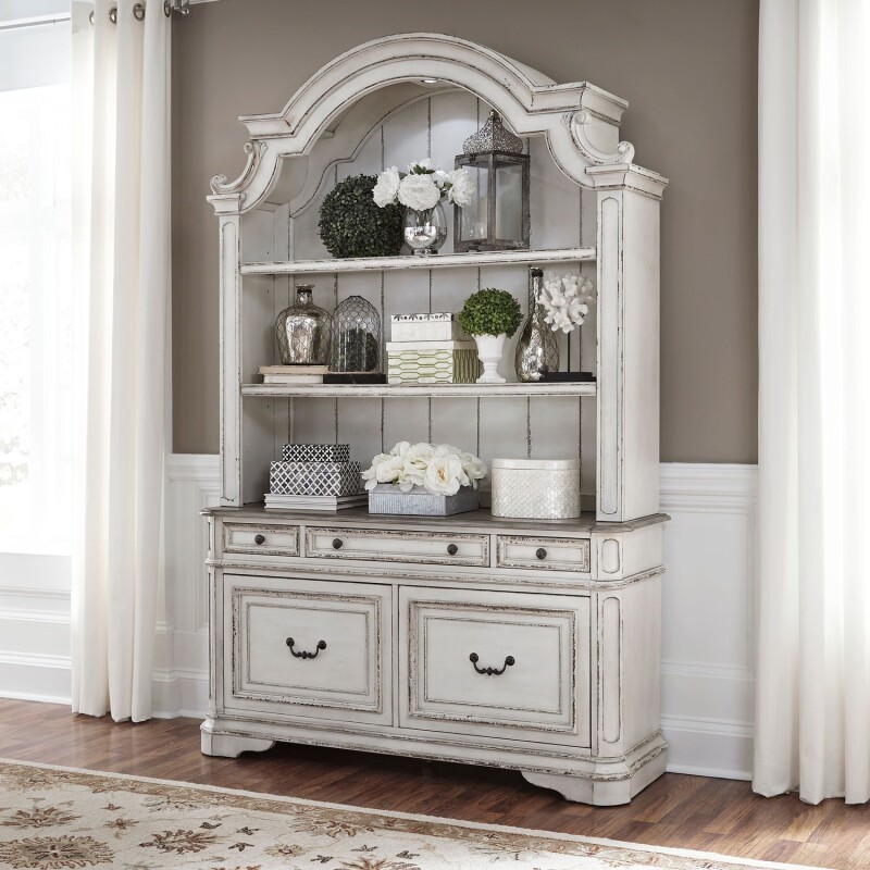 Magnolia Manor Opt Credenza & Hutch 244HOJOCHS