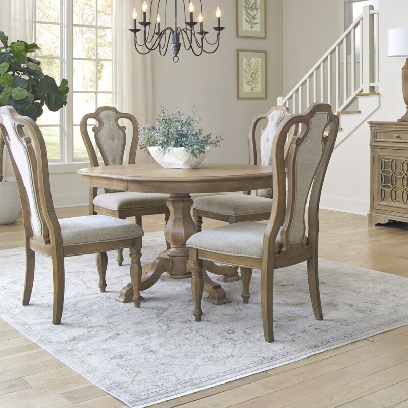 Magnolia Manor 5 Piece Pedestal Table Set 244NDR5PDS