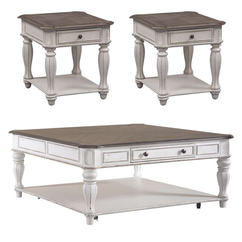 Magnolia Manor 3 Piece Set (1-Cocktail 2-End Tables) 244OTA3PCS