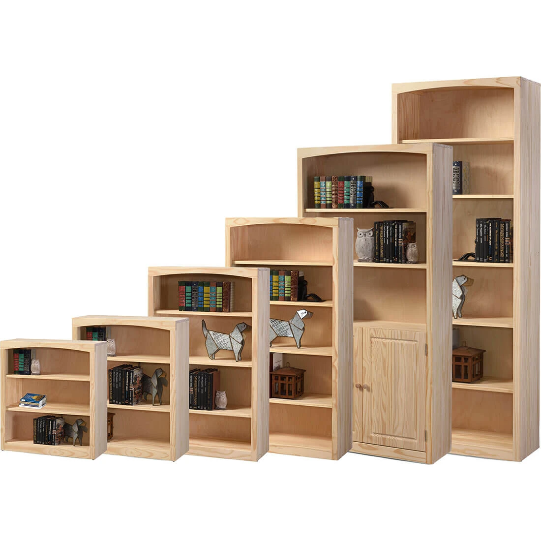 Pine Bookcases Pine Bookcase 24 x 72 - Doors - 2472D 2472D