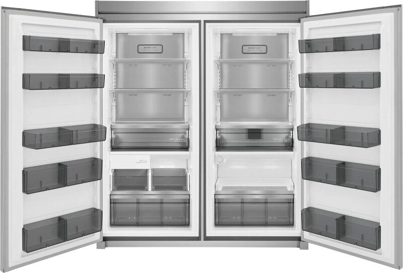 Stainless Side-by-Side Column Refrigerator & Freezer with Louvered Trim Kit 2506P2SDLT
