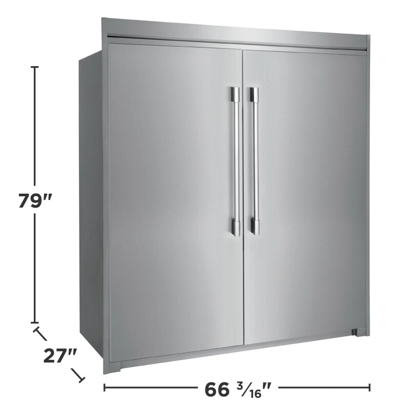 Stainless Side-by-Side Column Refrigerator & Freezer with Louvered Trim Kit 2506P2SDLT