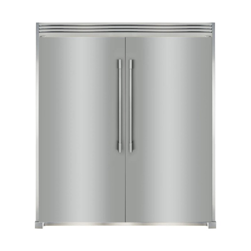 Stainless Side-by-Side Column Refrigerator & Freezer with Louvered Trim Kit 2506P2SDLT