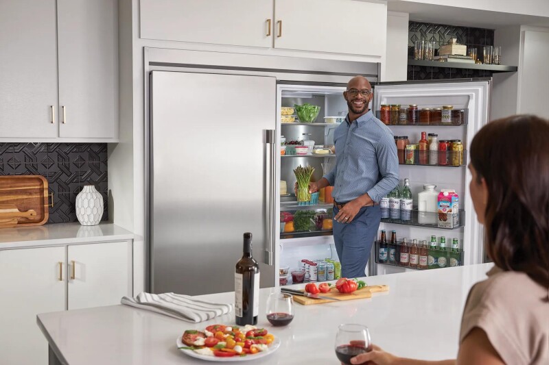 Stainless Side-by-Side Column Refrigerator & Freezer with Louvered Trim Kit 2506P2SDLT