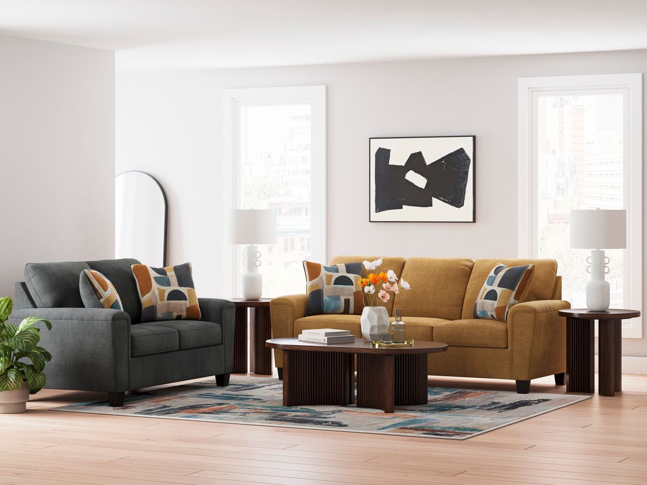 Erinslane Living Room Set In Honey 25207U1