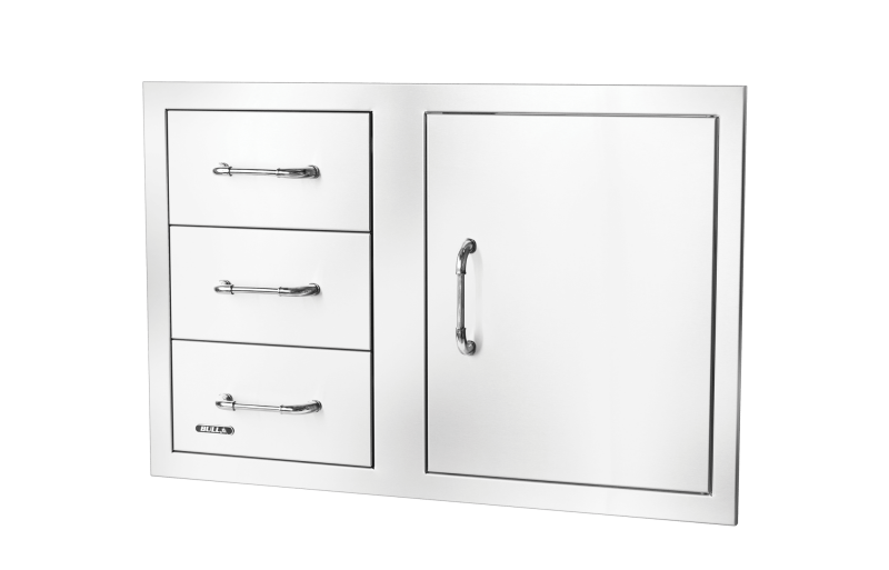 30″ Stainless-Steel 3 Drawer Door Combo with Reveal 25900