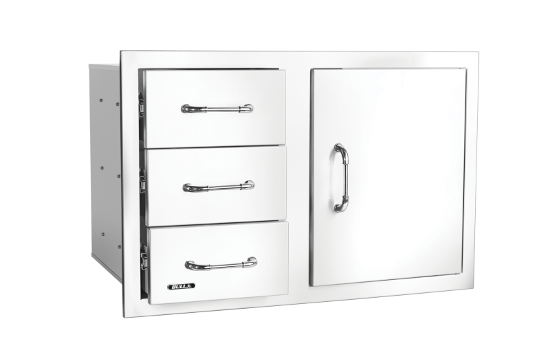 30″ Stainless-Steel 3 Drawer Door Combo with Reveal 25900