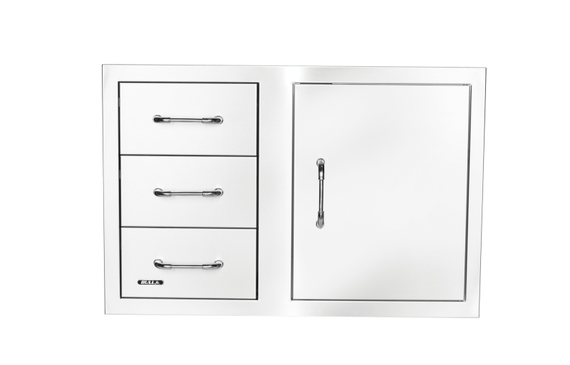 30″ Stainless-Steel 3 Drawer Door Combo with Reveal 25900