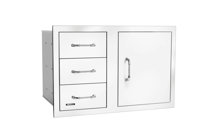 30″ Stainless-Steel 3 Drawer Door Combo with Reveal 25900