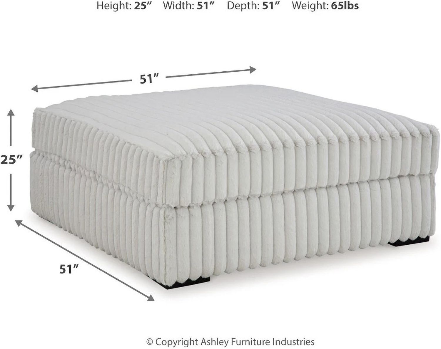 Stupendous Oversized Accent Ottoman In Alloy 2590308