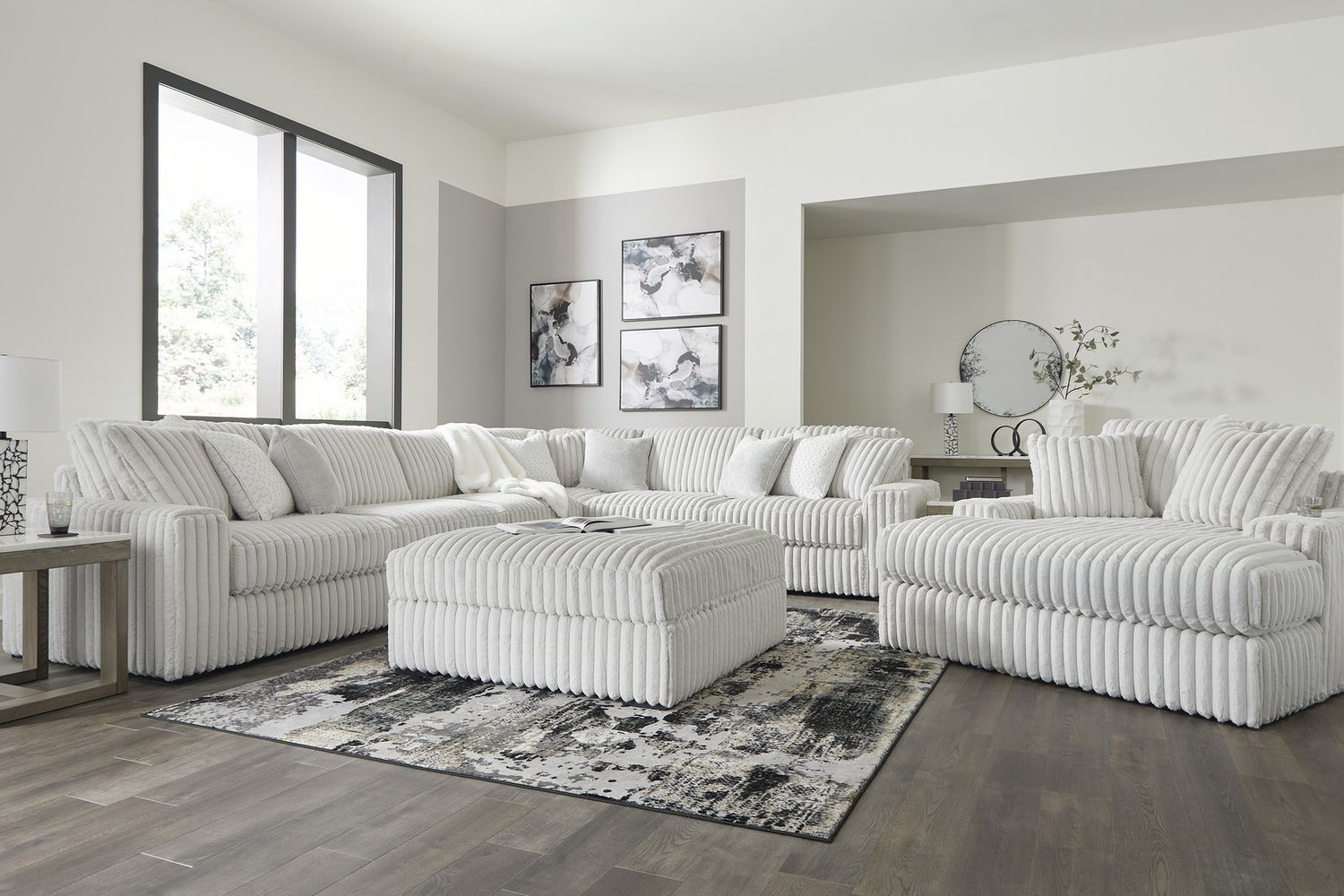Stupendous Oversized Accent Ottoman In Alloy 2590308