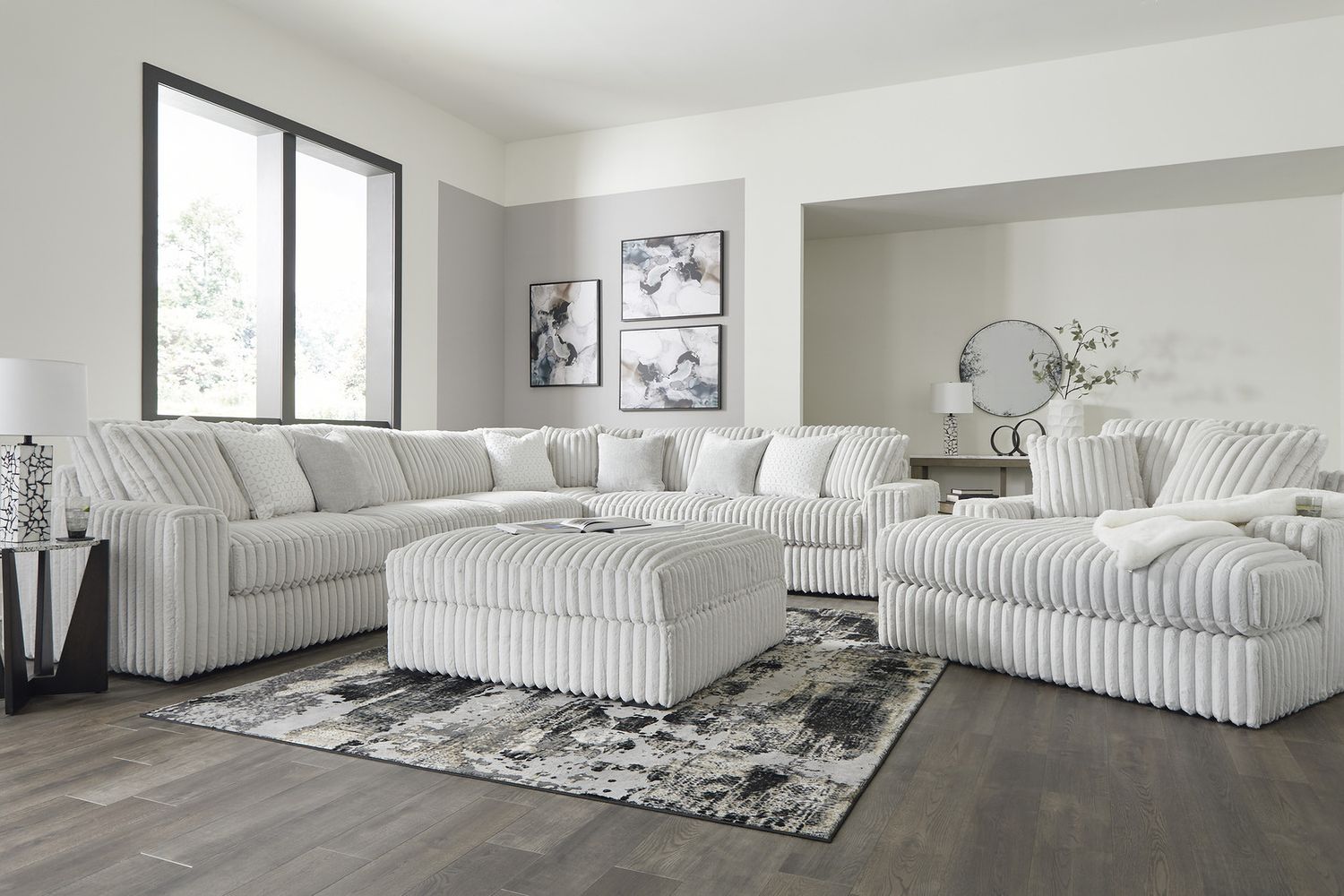 Stupendous Oversized Accent Ottoman In Alloy 2590308