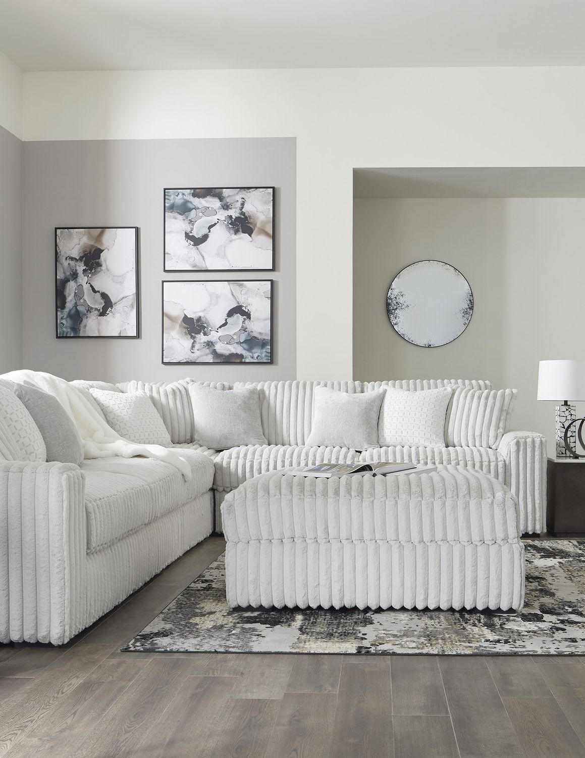 Stupendous Oversized Accent Ottoman In Alloy 2590308
