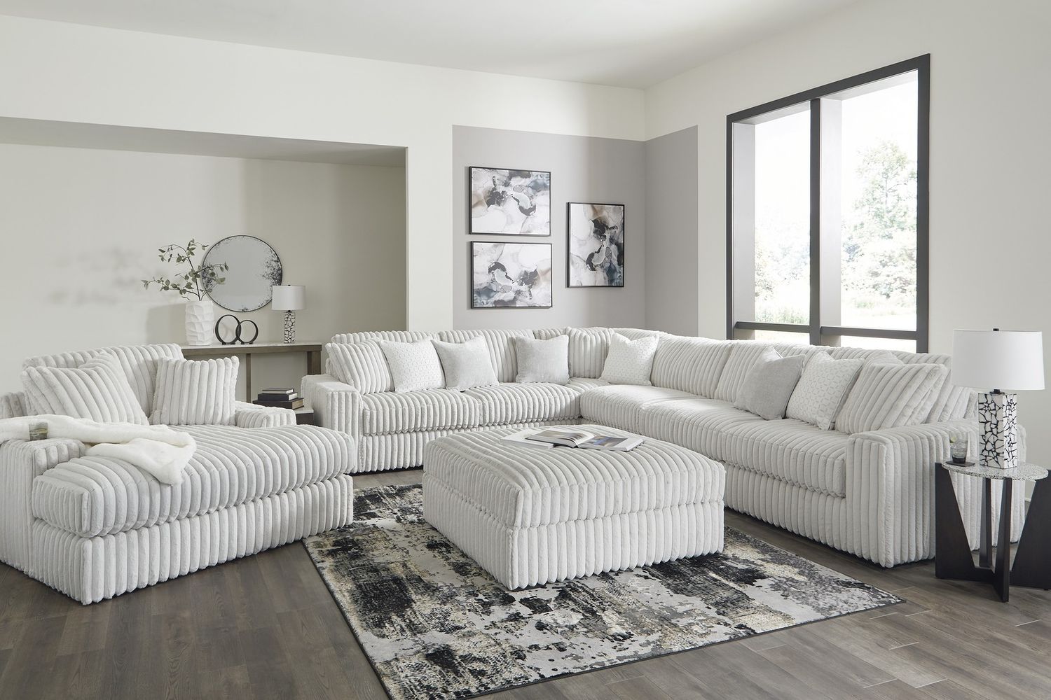 Stupendous Oversized Accent Ottoman In Alloy 2590308
