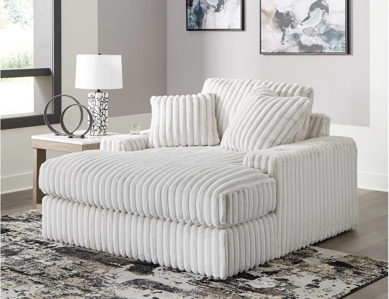 Stupendous Oversized Chaise In Alloy 2590315