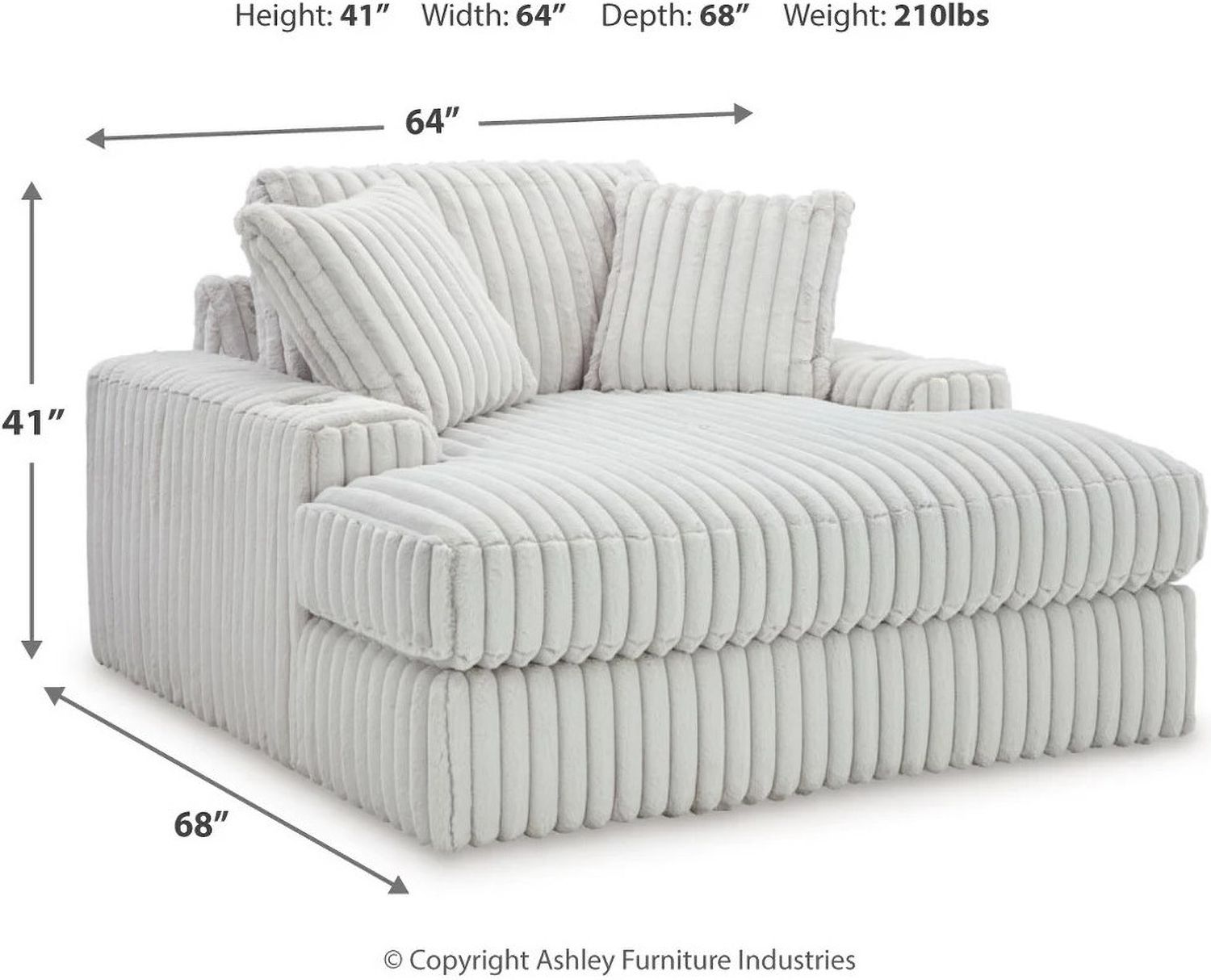Stupendous Oversized Chaise In Alloy 2590315