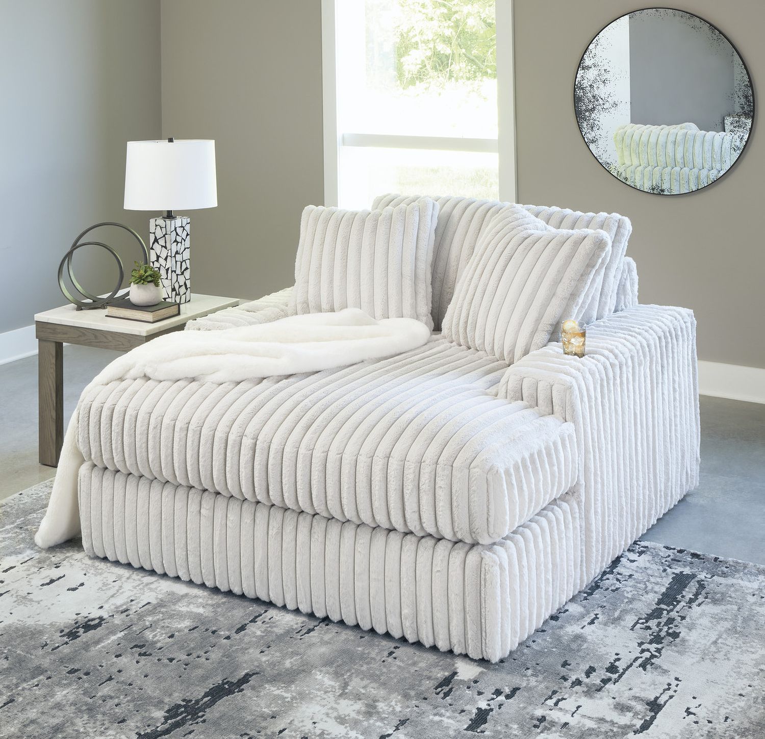 Stupendous Oversized Chaise In Alloy 2590315