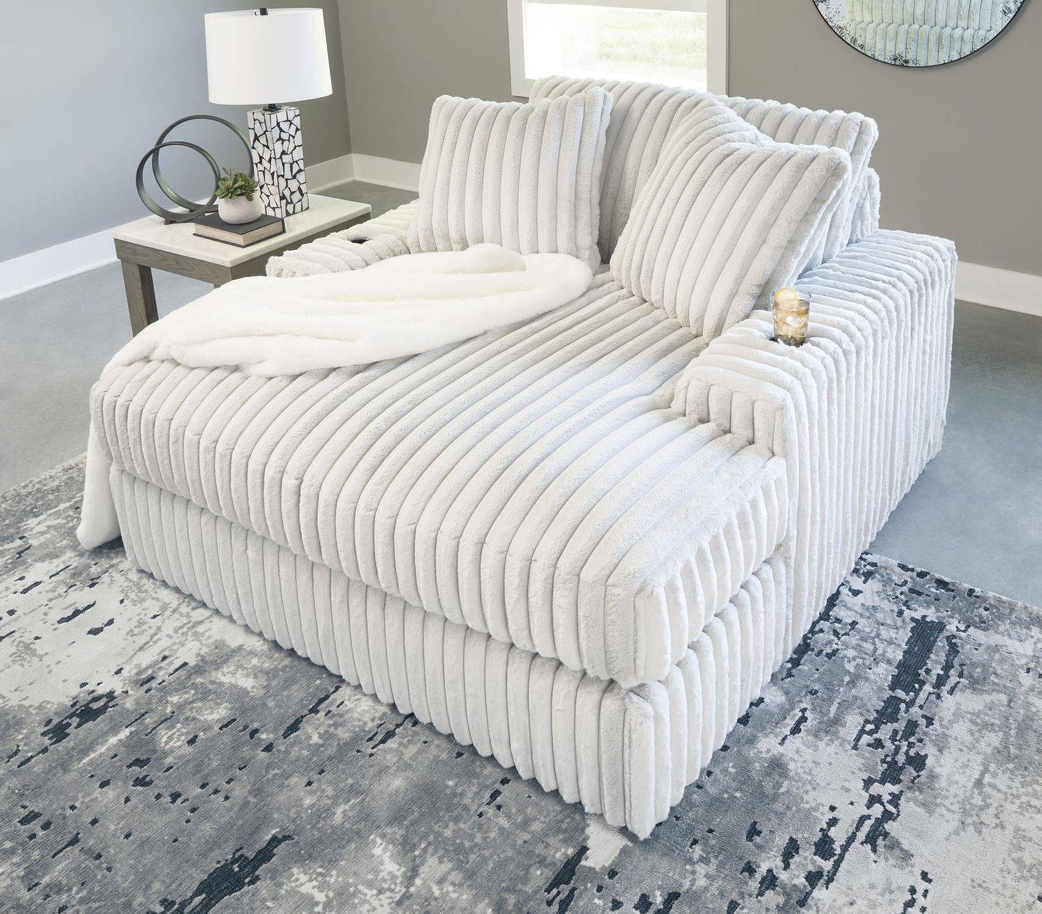 Stupendous Oversized Chaise In Alloy 2590315