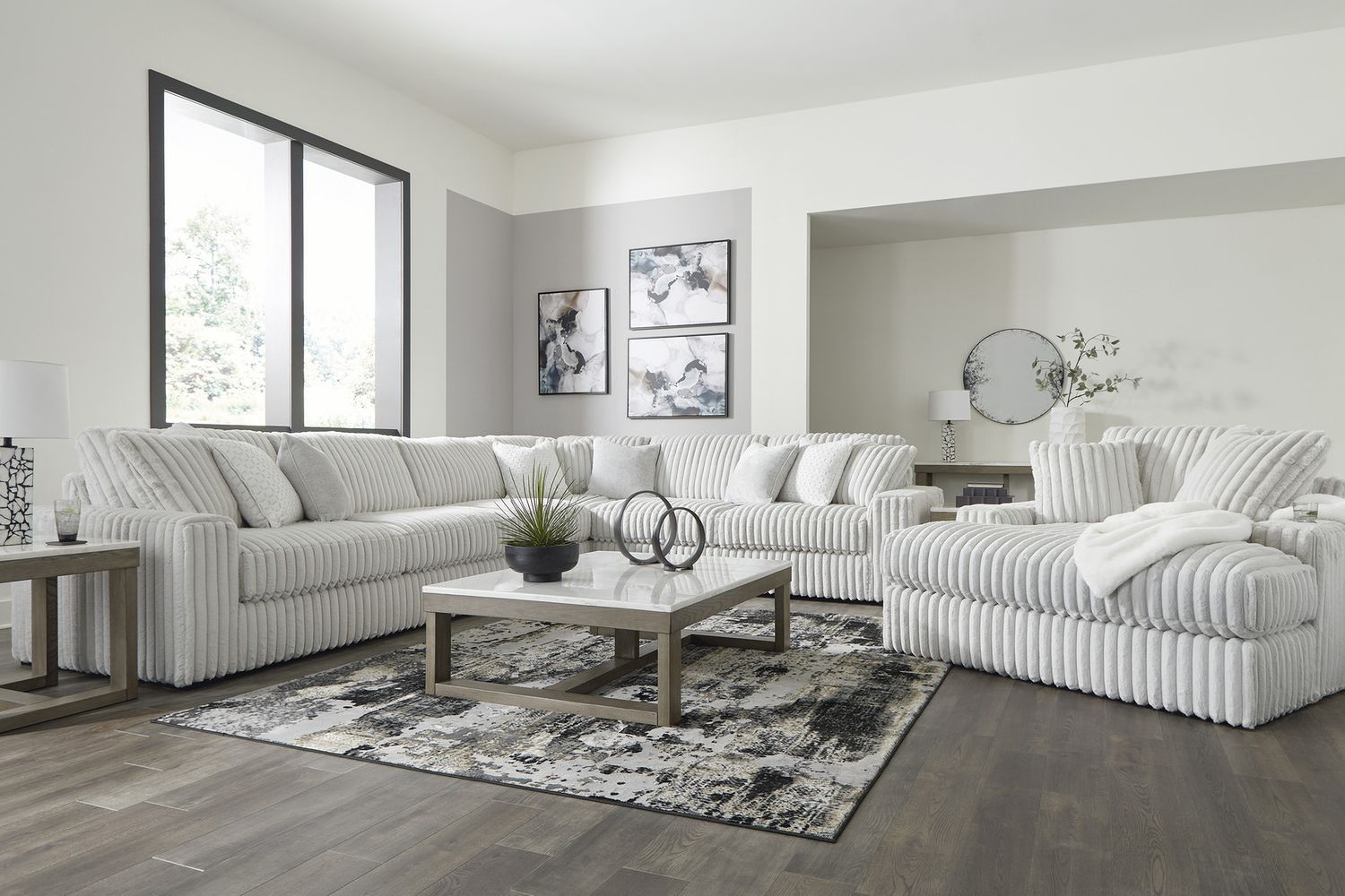 Stupendous Oversized Chaise In Alloy 2590315