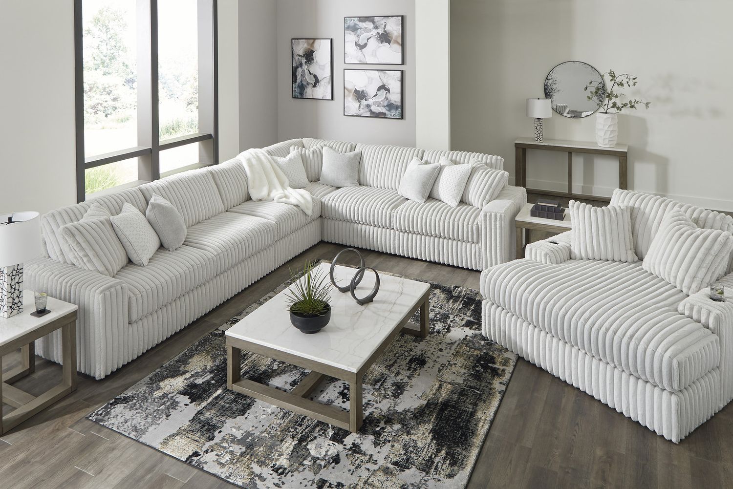 Stupendous Oversized Chaise In Alloy 2590315
