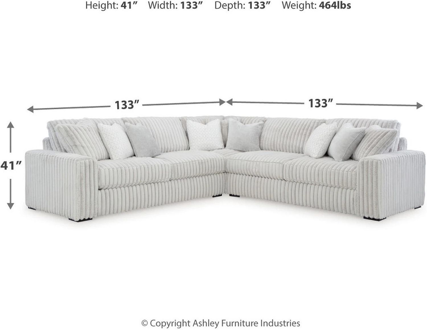 Stupendous 3-Piece Sectional In Alloy 25903S1