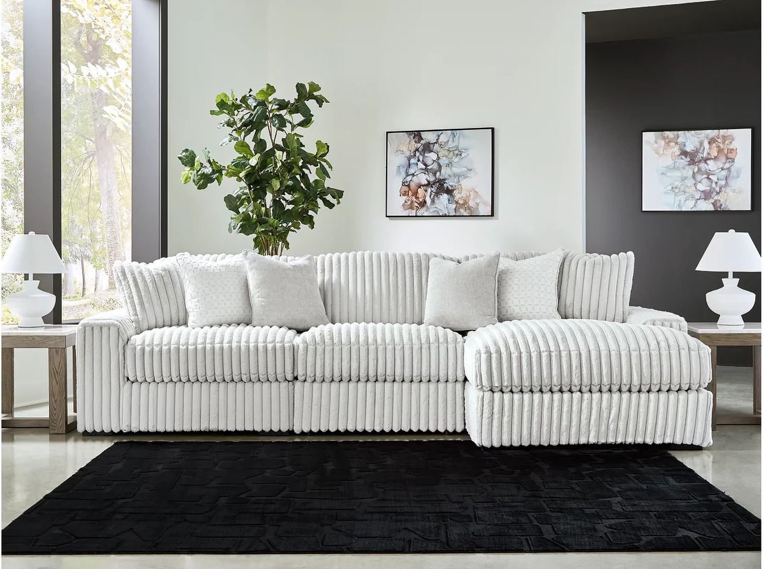 Stupendous 3-Piece Sectional with RAF Chaise In Alloy 25903S15