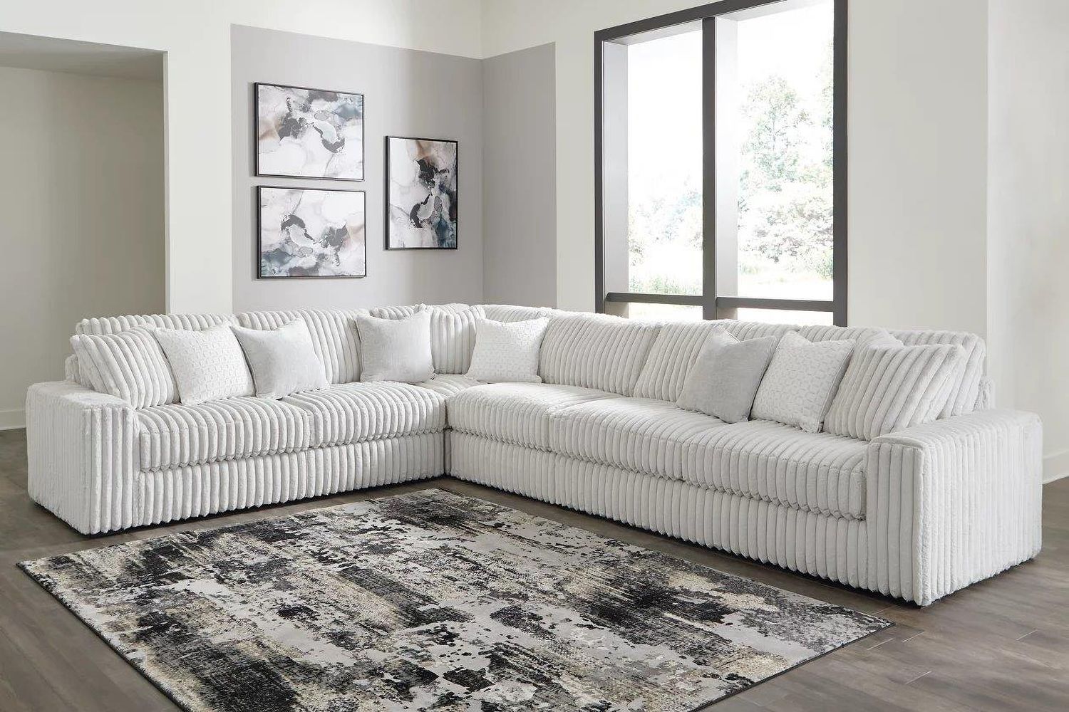 Stupendous 4-Piece Sectional In Alloy 25903S2