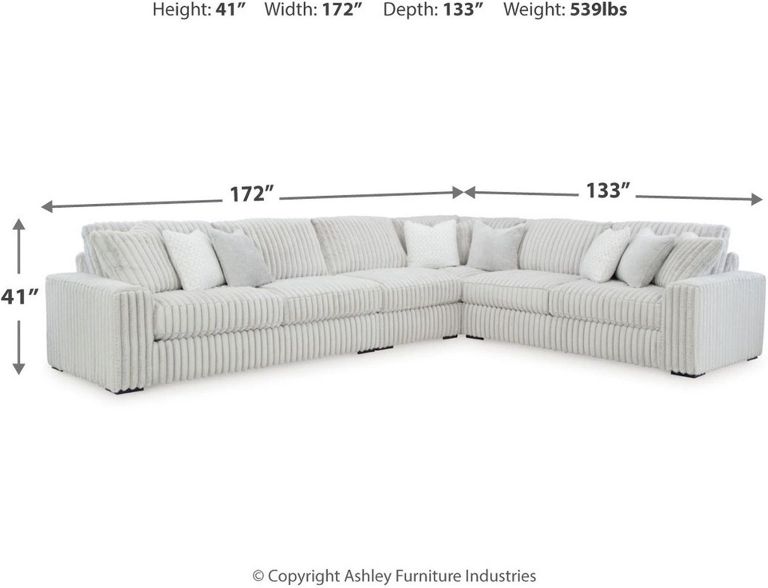 Stupendous 4-Piece Sectional In Alloy 25903S2