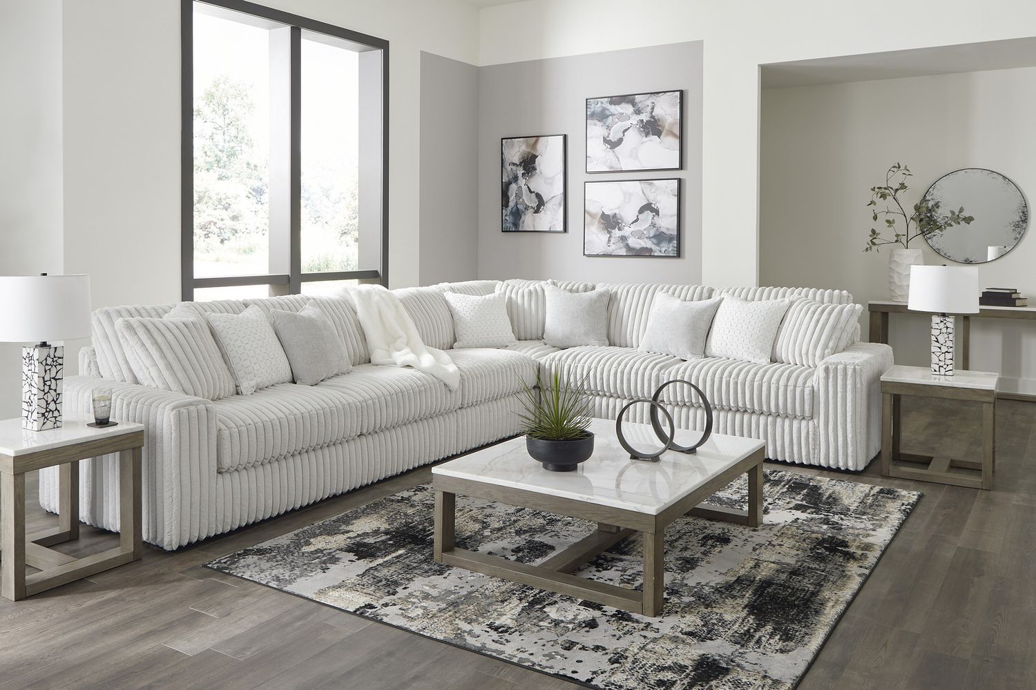 Stupendous 4-Piece Sectional In Alloy 25903S2