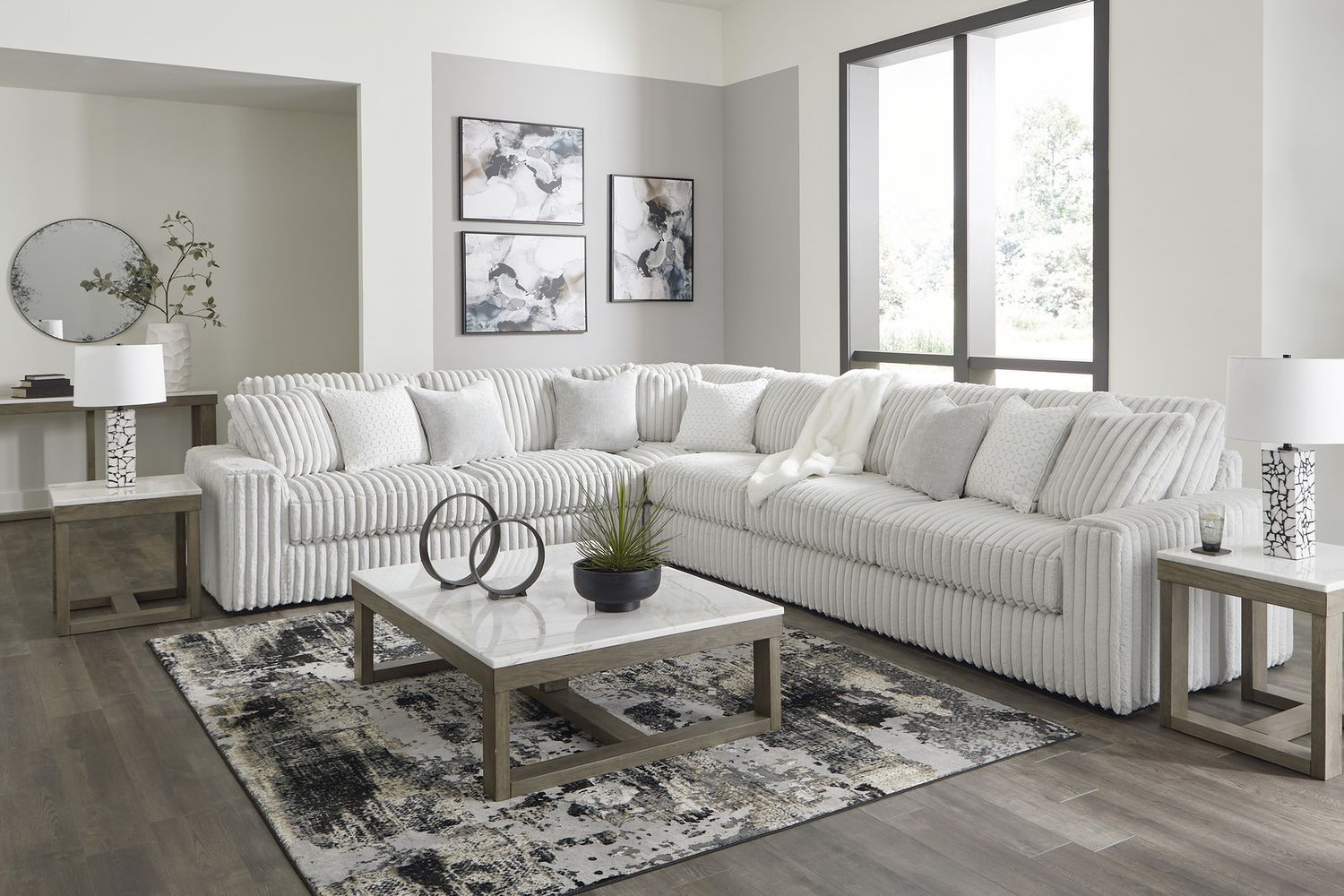 Stupendous 4-Piece Sectional In Alloy 25903S2