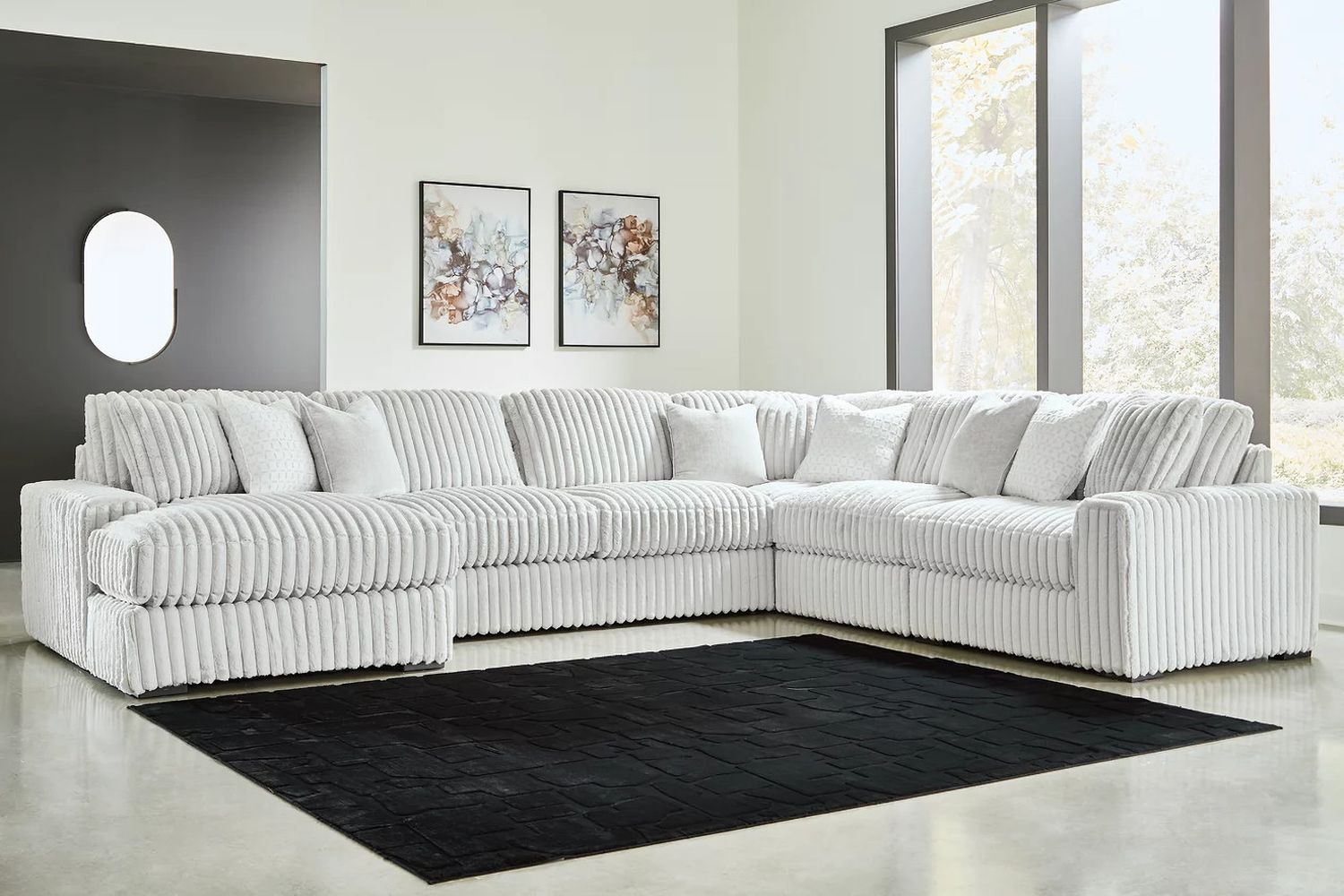 Stupendous 6-Piece Sectional with LAF Chaise In Alloy 25903S21