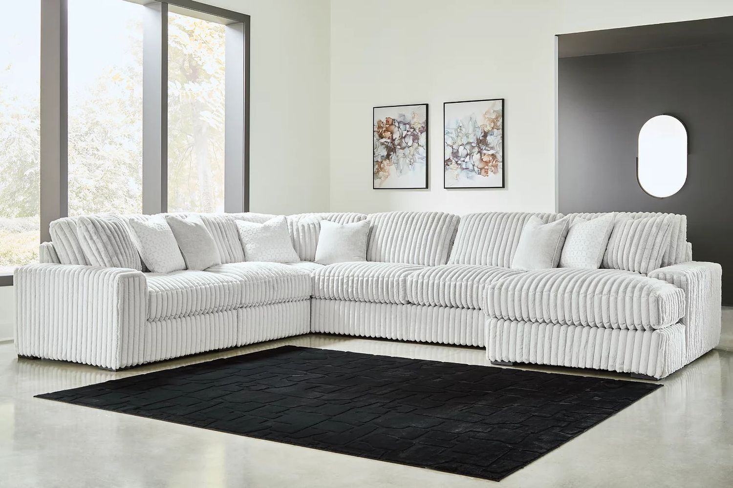 Stupendous 6-Piece Sectional with RAF Chaise In Alloy 25903S22