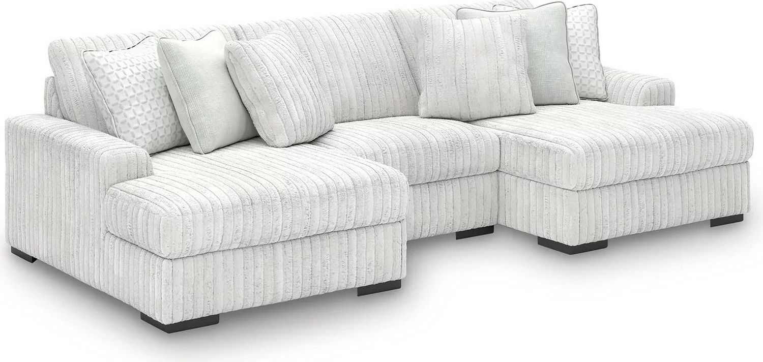 Stupendous 3-Piece Sectional with Double Chaise In Alloy 25903S4