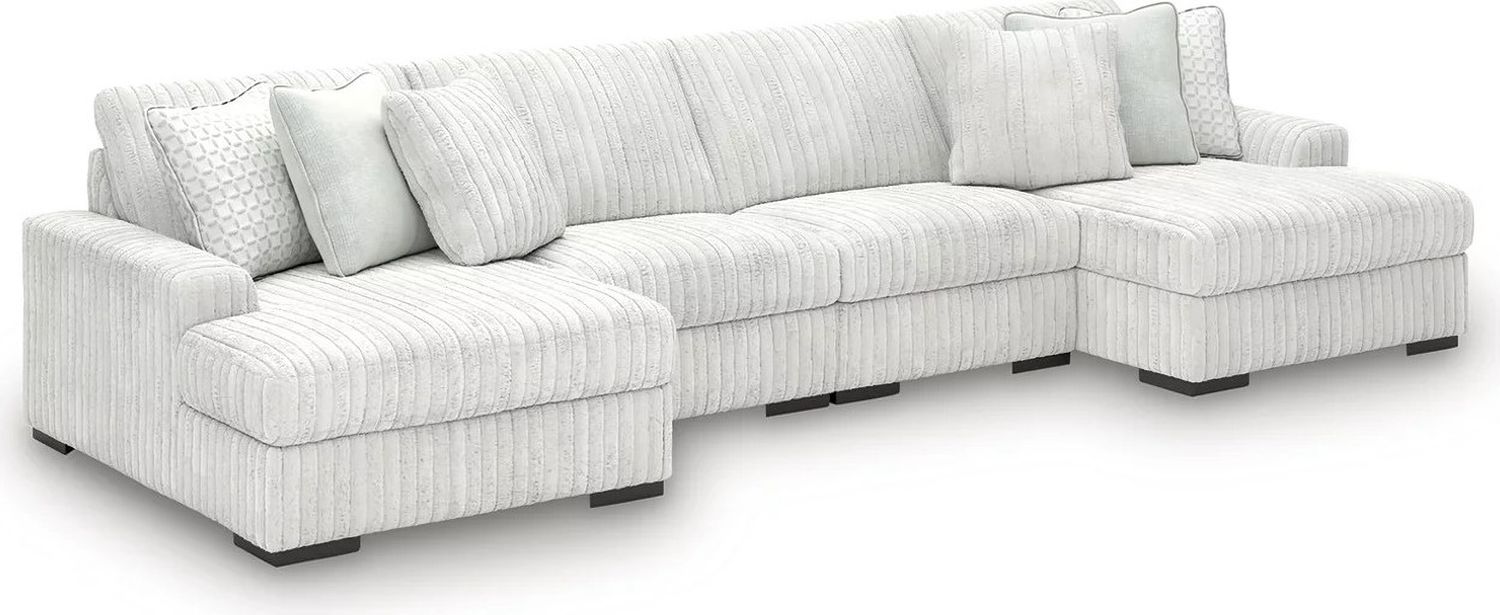 Stupendous 4-Piece Sectional with Double Chaise In Alloy 25903S5
