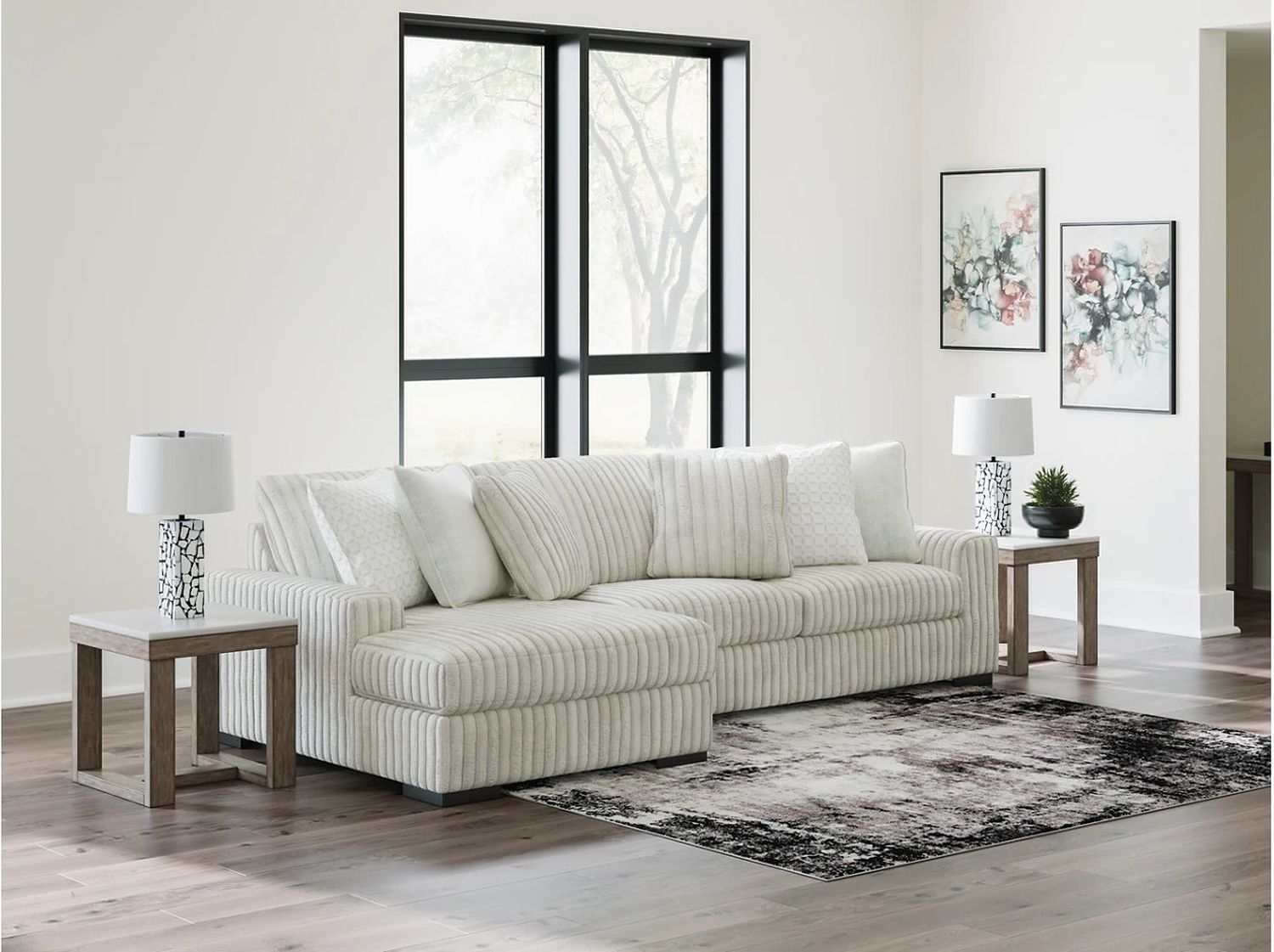 Stupendous 4-Piece Sectional with Double Chaise In Alloy 25903S5